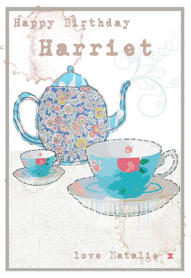 personalised 'tea time' card by violet pickles